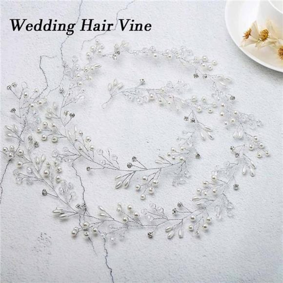 Sparkling Rhinestone Wedding Hair Vine | Silver Bridal Hair Piece - Picture 2 of 6